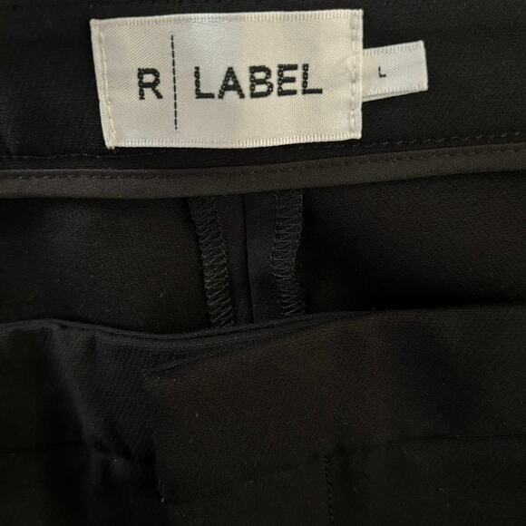 R Label Size L Stretch Slim Leg Ankle Dress Pants Black Office Career Workwear - Picture 3 of 5